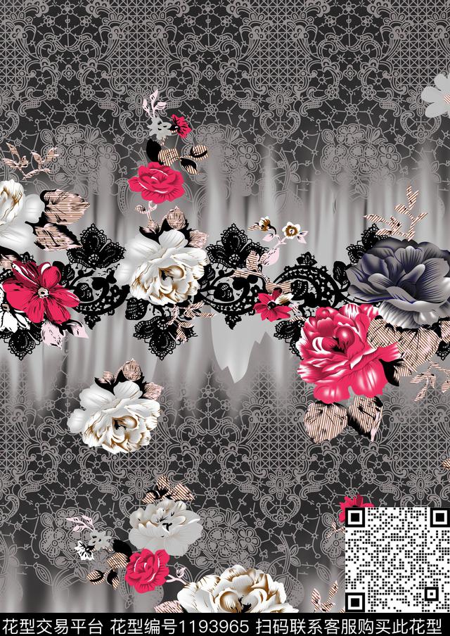 094-p1.jpg - 1193965 - 女装 几何 花卉 - 传统印花花型 － 女装花型设计 － 瓦栏