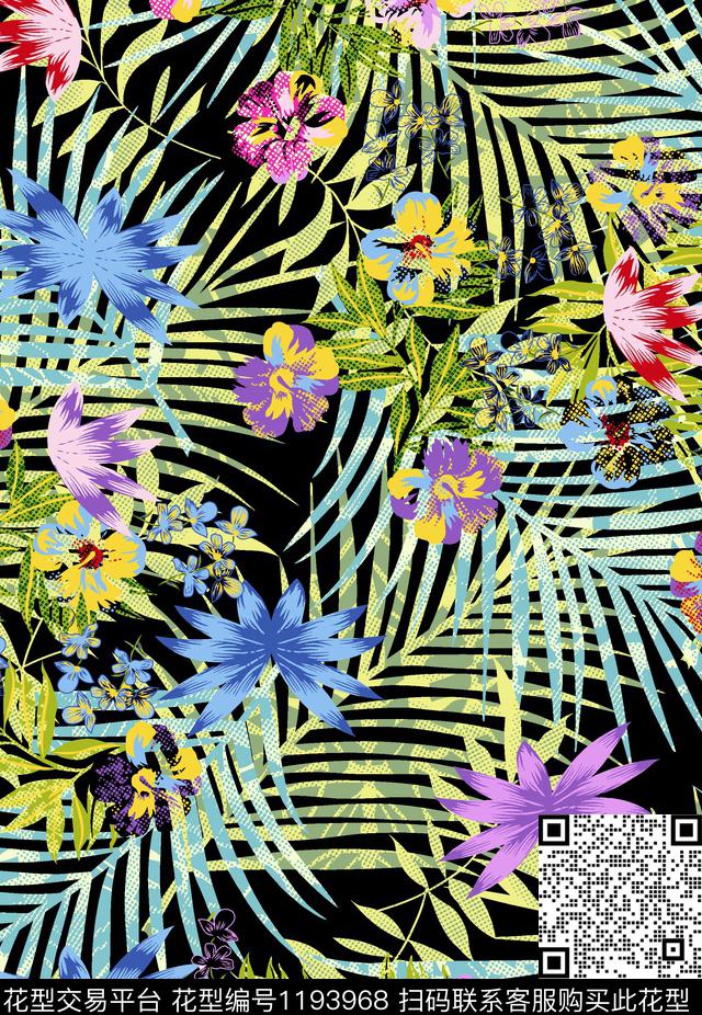 095-p1.jpg - 1193968 - 数码花型 女装 花卉 - 传统印花花型 － 女装花型设计 － 瓦栏