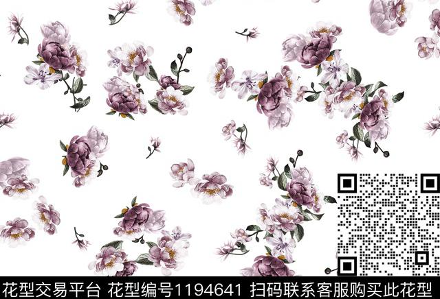1147.jpg - 1194641 - 水彩花卉 花卉 传统花型 - 传统印花花型 － 女装花型设计 － 瓦栏