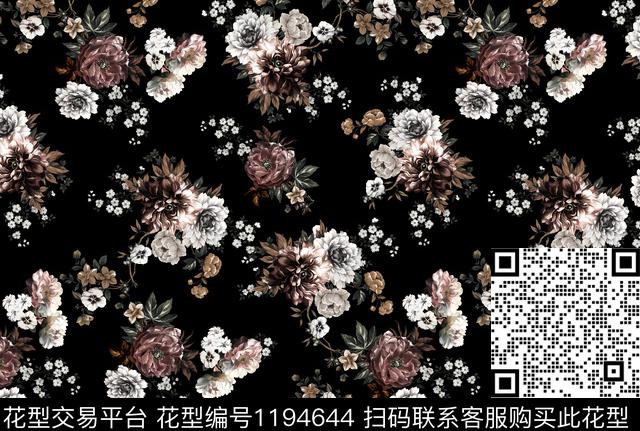 1154.jpg - 1194644 - 水彩花卉 花卉 传统花型 - 传统印花花型 － 女装花型设计 － 瓦栏