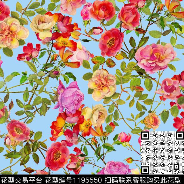 zj-134.jpg - 1195550 - 女装 水彩花卉 花卉 - 数码印花花型 － 女装花型设计 － 瓦栏