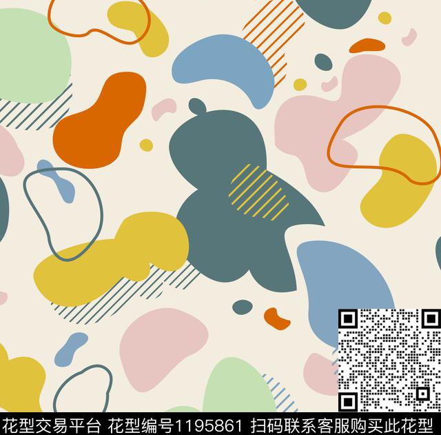 迷彩卡通可爱传统印花花型下载（图片编号: 1195861） - 瓦栏（Walan）
