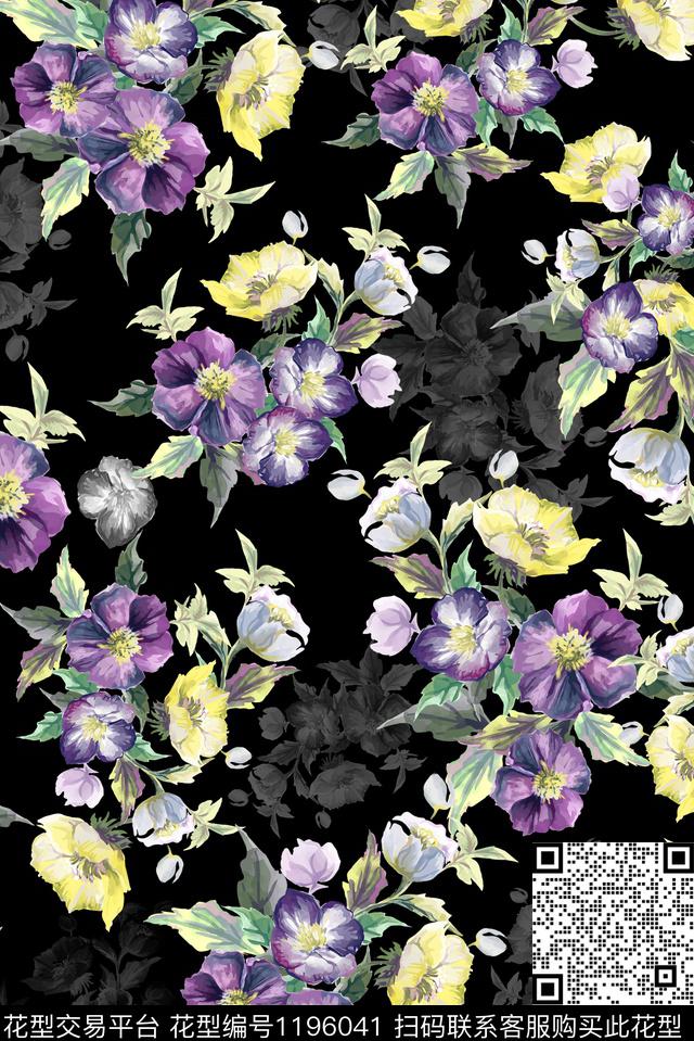 YC7 .jpg - 1196041 - 数码花型 女装 花卉 - 数码印花花型 － 女装花型设计 － 瓦栏