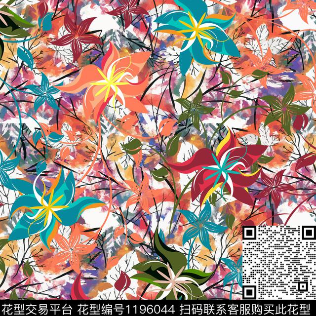 YC4 .jpg - 1196044 - 数码花型 女装 大牌风 - 数码印花花型 － 女装花型设计 － 瓦栏