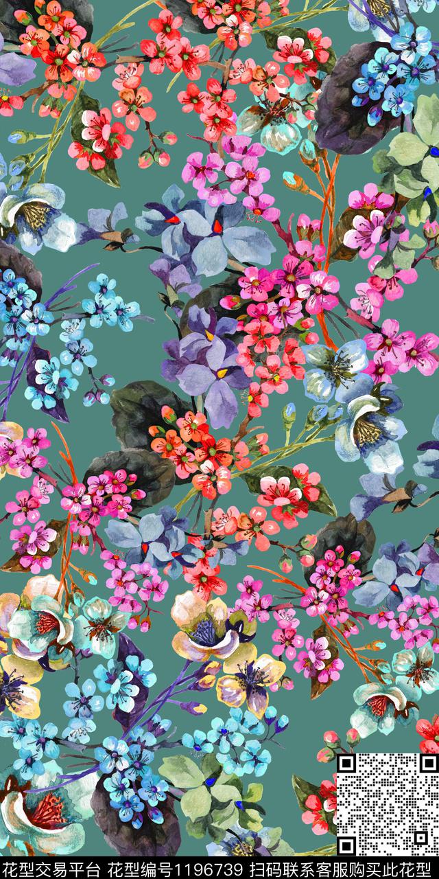 4-13.jpg - 1196739 - 数码花型 手绘 花卉 - 数码印花花型 － 女装花型设计 － 瓦栏