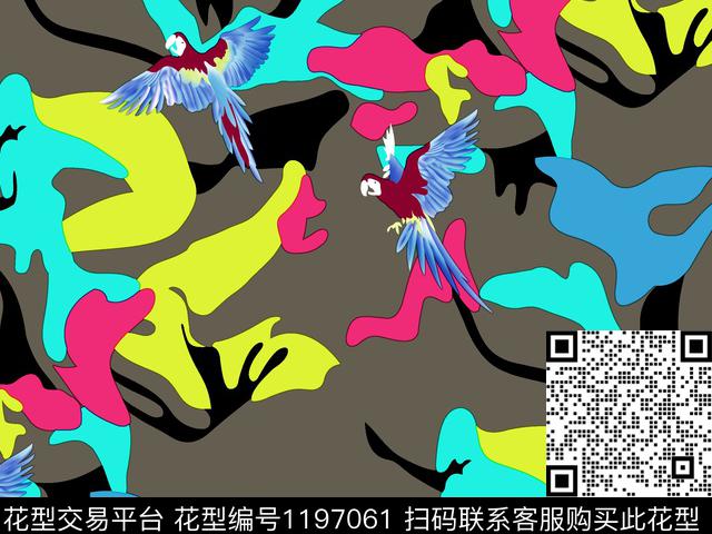 zzi1.jpg - 1197061 - 迷彩 大牌风 动物 - 传统印花花型 － 女装花型设计 － 瓦栏