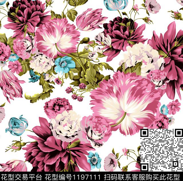 998.jpg - 1197111 - 花卉 数码花型 小碎花 - 数码印花花型 － 女装花型设计 － 瓦栏
