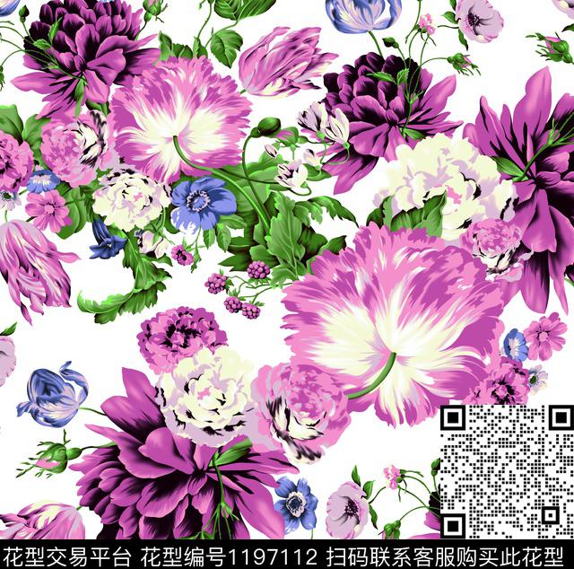 998-1.jpg - 1197112 - 花卉 数码花型 小碎花 - 数码印花花型 － 女装花型设计 － 瓦栏