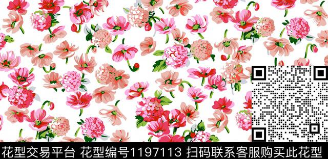 999.jpg - 1197113 - 花卉 数码花型 小碎花 - 数码印花花型 － 女装花型设计 － 瓦栏