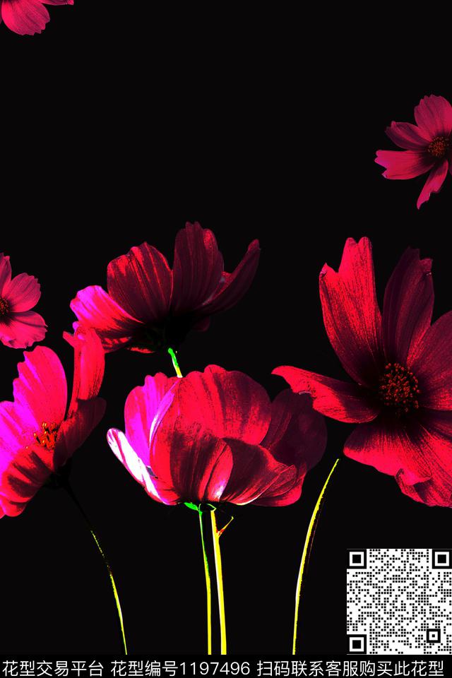 花卉6.jpg - 1197496 - 时尚 清爽底花卉 \大都会 - 数码印花花型 － 女装花型设计 － 瓦栏