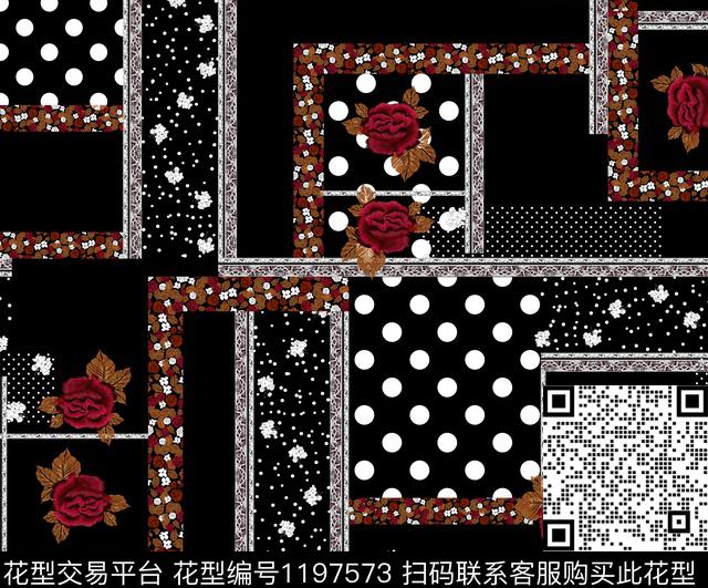 1191.jpg - 1197573 - 几何 抽象 花卉 - 传统印花花型 － 女装花型设计 － 瓦栏