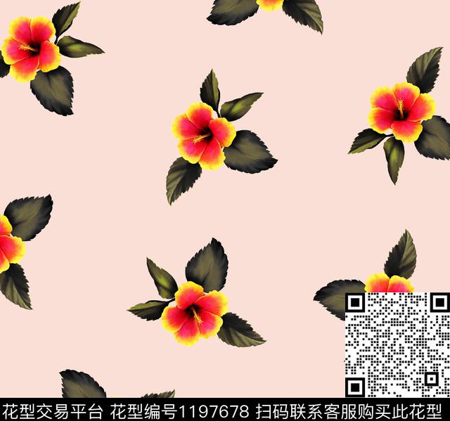 77-粉.jpg - 1197678 - 数码花型 女装 花卉 - 数码印花花型 － 女装花型设计 － 瓦栏