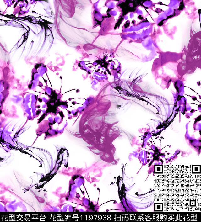 H-150826-01.jpg - 1197938 - 数码花型 扎染花型 抽象 - 数码印花花型 － 女装花型设计 － 瓦栏
