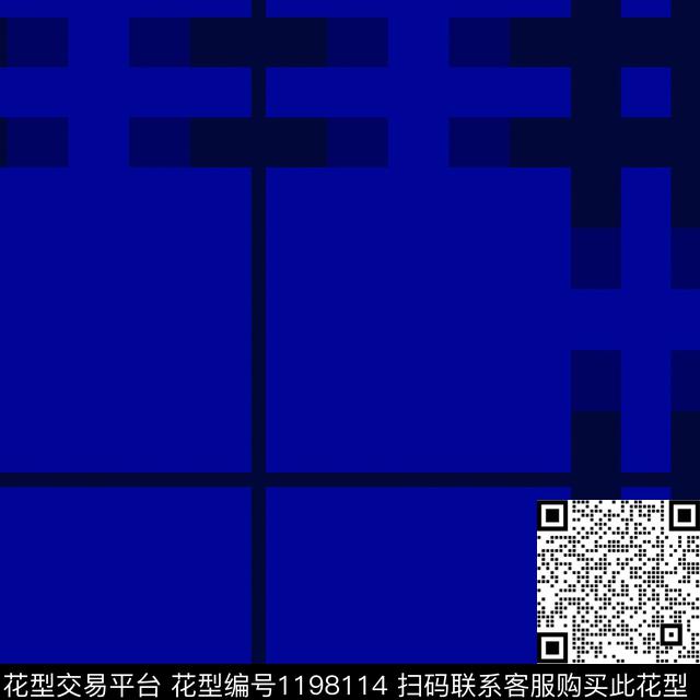 123.jpg - 1198114 - 几何 抽象 格子 - 传统印花花型 － 男装花型设计 － 瓦栏