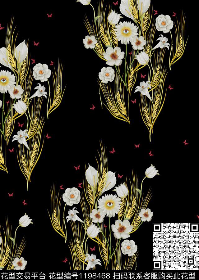 white12.jpg - 1198468 - 春夏花型 数码花型 花卉 - 数码印花花型 － 女装花型设计 － 瓦栏