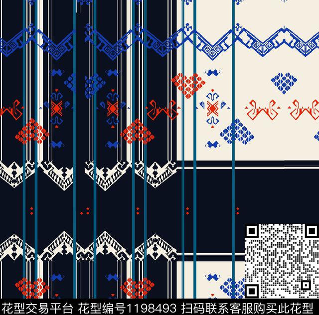 清新003.jpg - 1198493 - 几何 抽象 格子 - 传统印花花型 － 其他花型设计 － 瓦栏