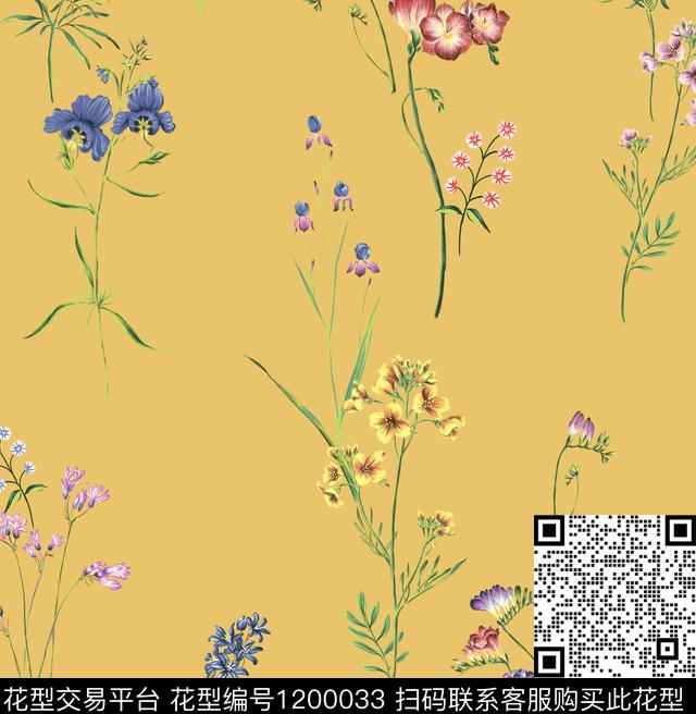 水彩花束.jpg - 1200033 - 水彩花卉 复古 花卉 - 数码印花花型 － 女装花型设计 － 瓦栏