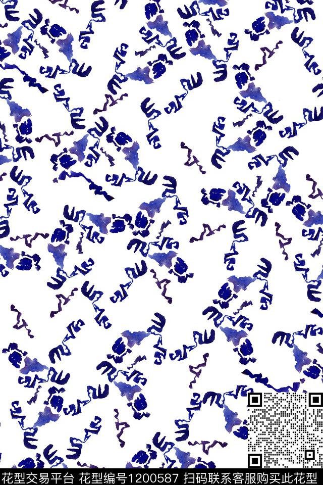 水彩肌理男装数码印花花型下载（图片编号: 1200587） - 瓦栏（Walan）