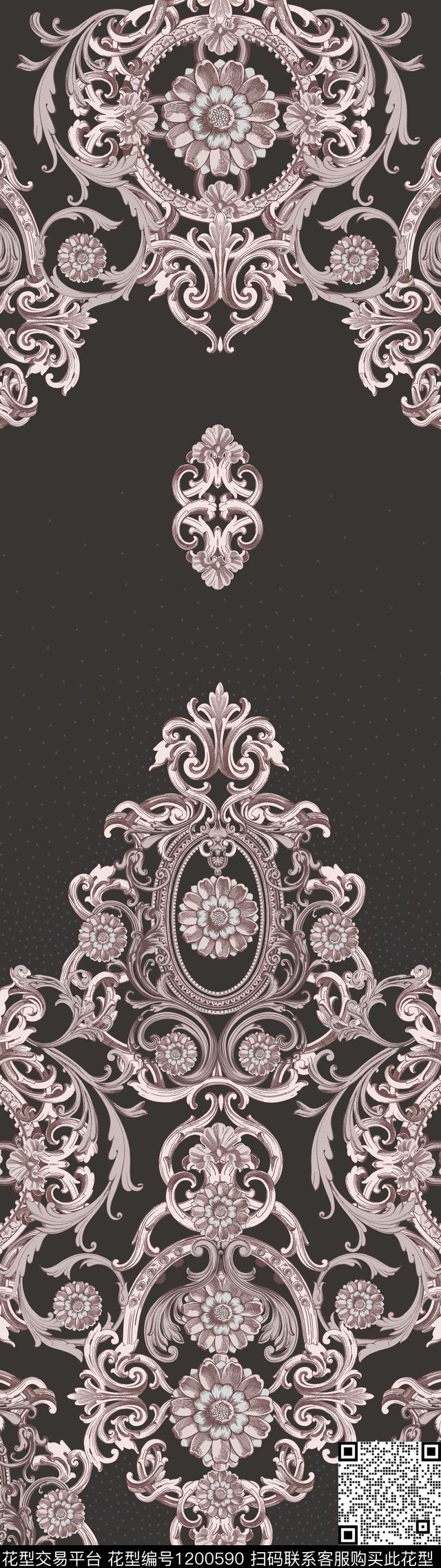 床品007.jpg - 1200590 - 佩斯利 大理石 浮世绘 - 传统印花花型 － 床品花型设计 － 瓦栏