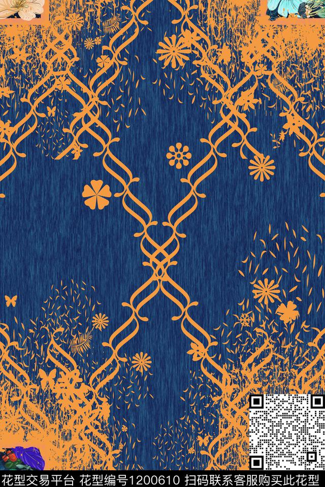 1.jpg - 1200610 - 手绘花卉 复杂 炫彩 - 数码印花花型 － 床品花型设计 － 瓦栏