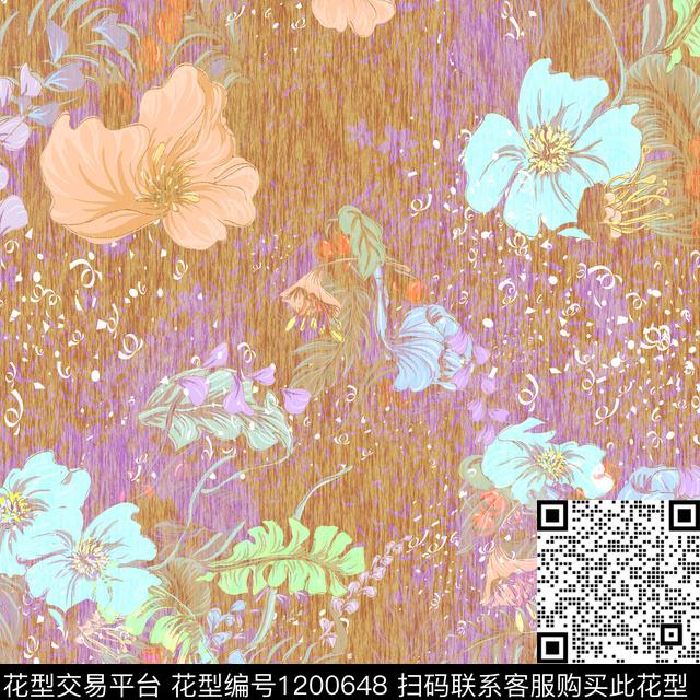 5.jpg - 1200648 - 手绘花卉 复杂 炫彩 - 数码印花花型 － 床品花型设计 － 瓦栏