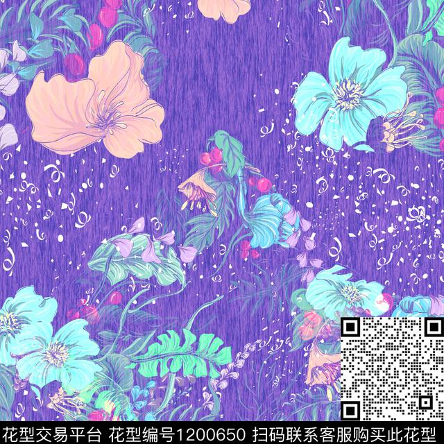 6.jpg - 1200650 - 手绘花卉 复杂 炫彩 - 数码印花花型 － 床品花型设计 － 瓦栏