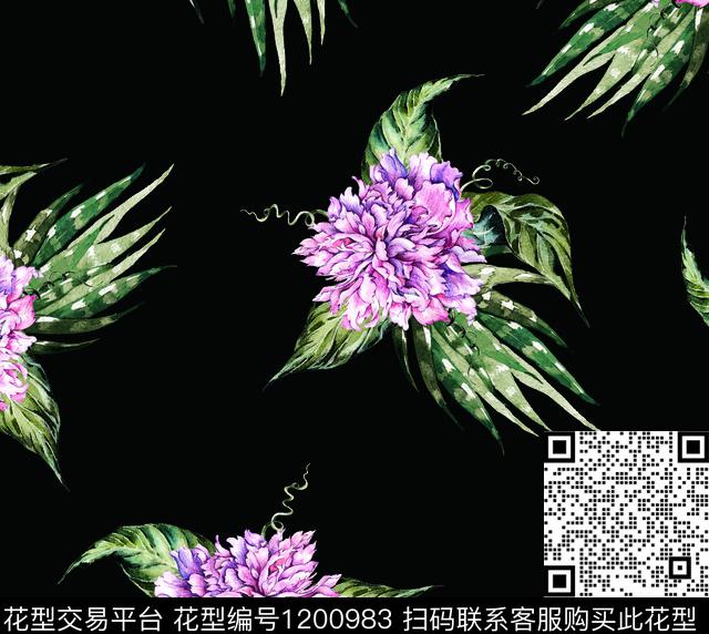 84-OK.jpg - 1200983 - 女装 数码花型 花卉 - 数码印花花型 － 女装花型设计 － 瓦栏