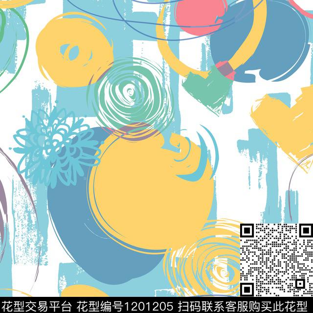 SS0071.jpg - 1201205 - 春夏花型 数码花型 抽象 - 传统印花花型 － 女装花型设计 － 瓦栏