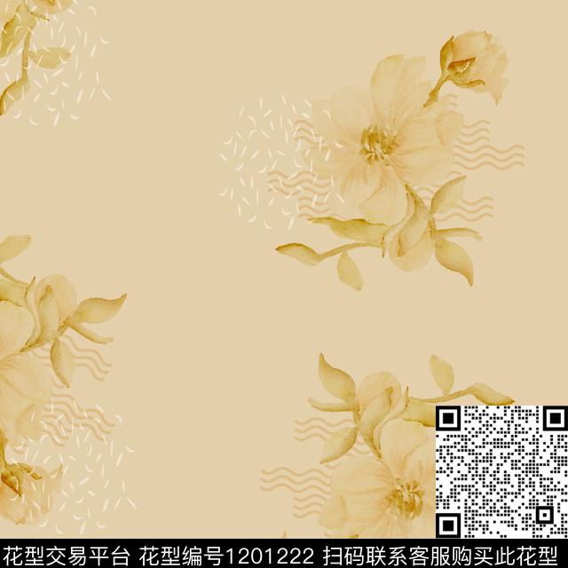 45.1.jpg - 1201222 - 水彩 手绘 花卉 - 数码印花花型 － 床品花型设计 － 瓦栏