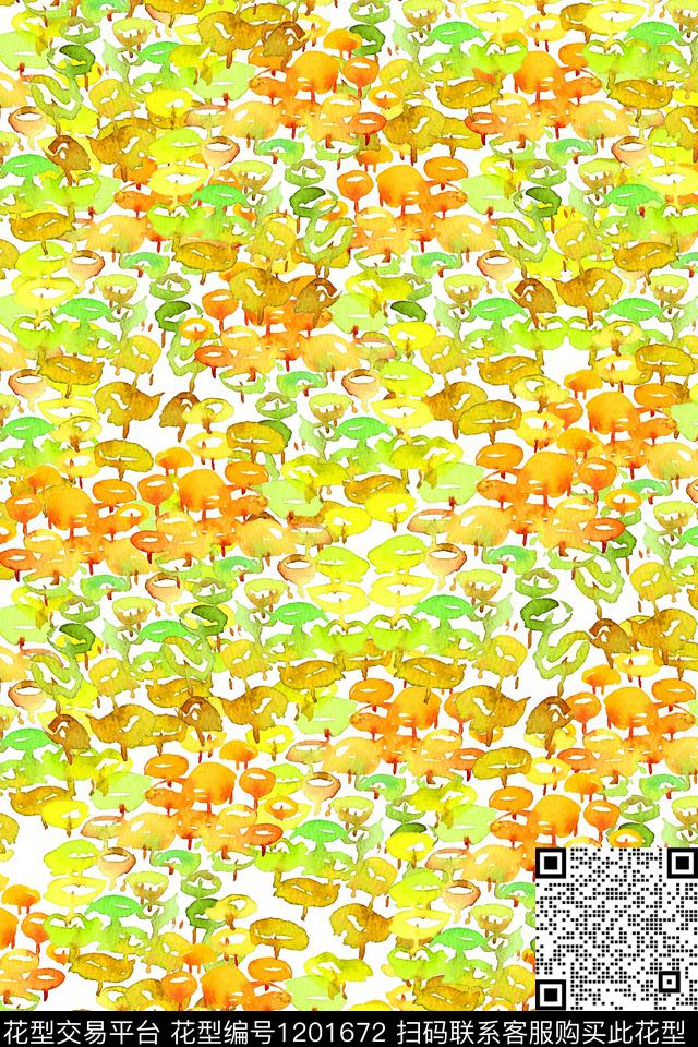水彩大牌风小碎花数码印花花型下载（图片编号: 1201672） - 瓦栏（Walan）