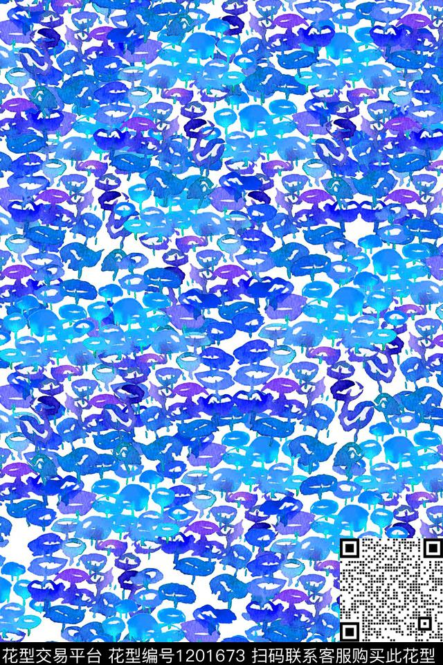 水彩大牌风小碎花数码印花花型下载（图片编号: 1201673） - 瓦栏（Walan）