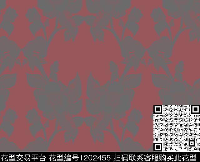 49.6.jpg - 1202455 - 植物 手绘线 插画 - 数码印花花型 － 床品花型设计 － 瓦栏