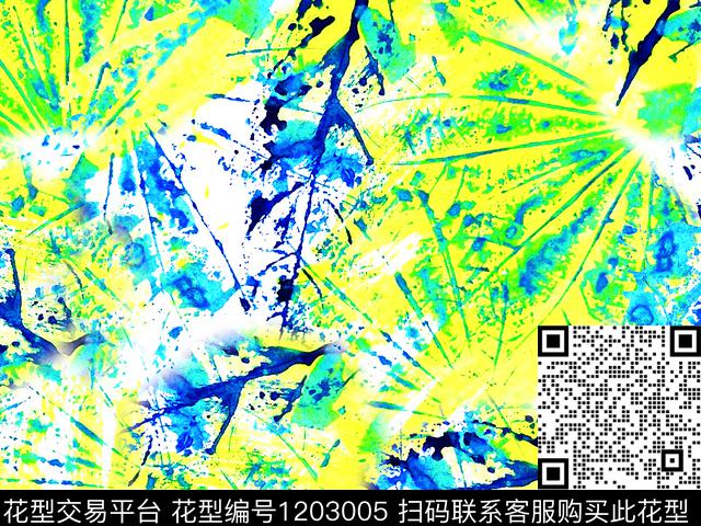 190437-1.jpg - 1203005 - 抽象 朦胧花卉 树叶纹理 - 数码印花花型 － 女装花型设计 － 瓦栏