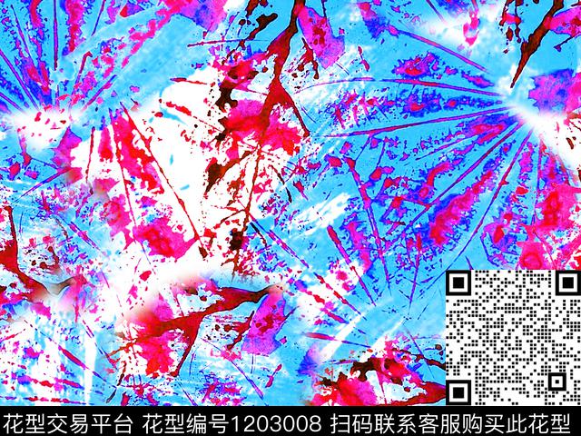 190437-3.jpg - 1203008 - 抽象 朦胧花卉 树叶纹理 - 数码印花花型 － 女装花型设计 － 瓦栏