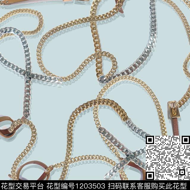 H70.jpg - 1203503 - 链条 金属 皮带 - 数码印花花型 － 女装花型设计 － 瓦栏