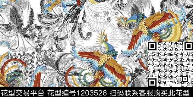 1405.jpg - 1203526 - HERMES 鸟/昆虫 大牌风 - 传统印花花型 － 女装花型设计 － 瓦栏