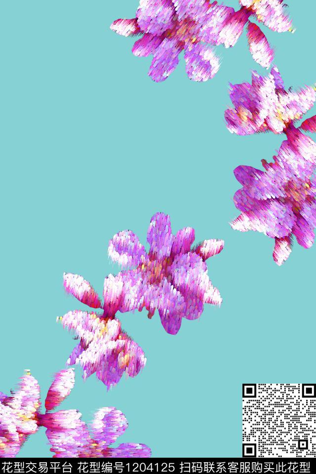 hua.jpg - 1204125 - 时尚 粉色 花卉 - 数码印花花型 － 女装花型设计 － 瓦栏