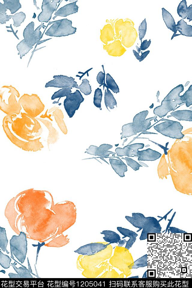 2019-05-03-C3.jpg - 1205041 - 大花 水彩花卉 花卉 - 传统印花花型 － 床品花型设计 － 瓦栏