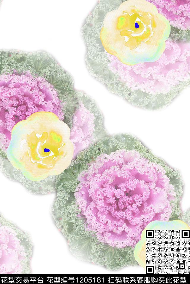 层叠花卉.jpg - 1205181 - 水彩花卉 肌理 - 数码印花花型 － 女装花型设计 － 瓦栏