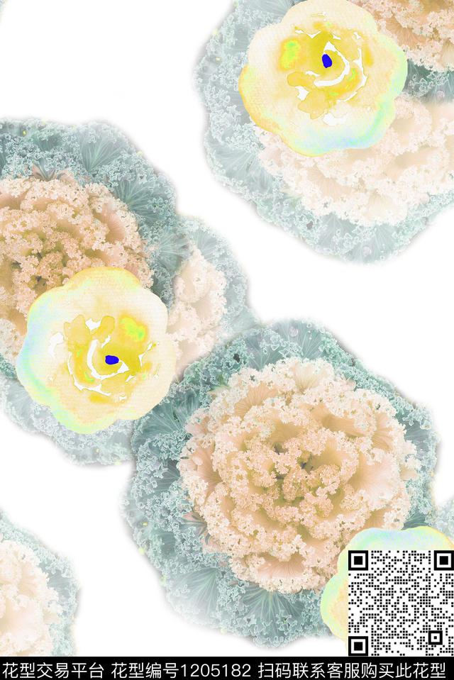 层叠花卉-1.jpg - 1205182 - 水彩花卉 肌理 - 数码印花花型 － 女装花型设计 － 瓦栏