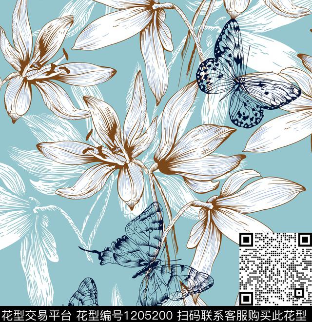 设计-04.jpg - 1205200 - 印花 手绘花卉 抽象花卉 - 传统印花花型 － 女装花型设计 － 瓦栏