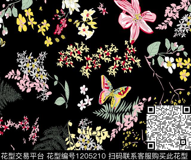 设计-03-2.jpg - 1205210 - 二方连续 花卉蝴蝶 泳装花型 - 传统印花花型 － 女装花型设计 － 瓦栏