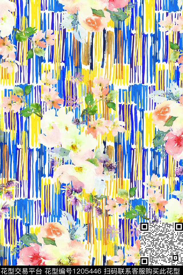 满版散花花卉小碎花数码印花花型下载（图片编号: 1205446） - 瓦栏（Walan）
