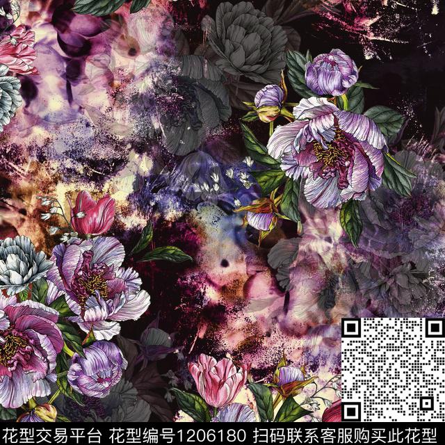 11.jpg - 1206180 - 数码花型 抽象 手绘 - 数码印花花型 － 女装花型设计 － 瓦栏
