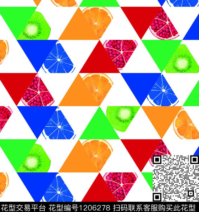 三角形.jpg - 1206278 - 炫彩 几何 大牌风 - 传统印花花型 － 童装花型设计 － 瓦栏
