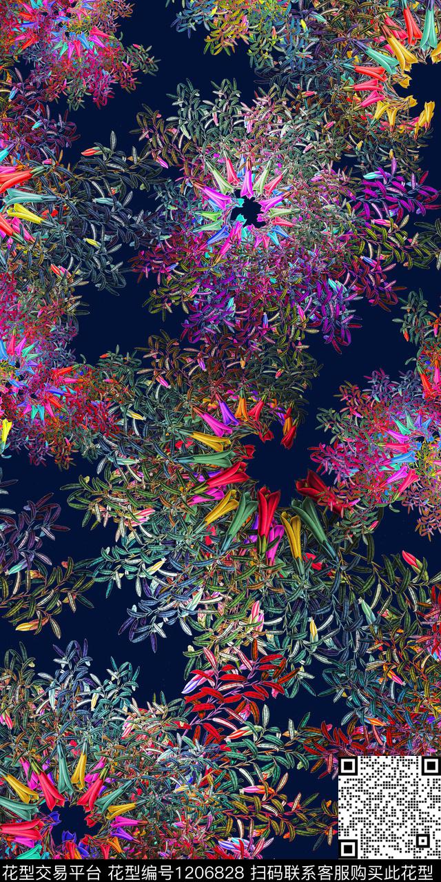 01.jpg - 1206828 - 数码花型 树枝 抽象 - 数码印花花型 － 女装花型设计 － 瓦栏