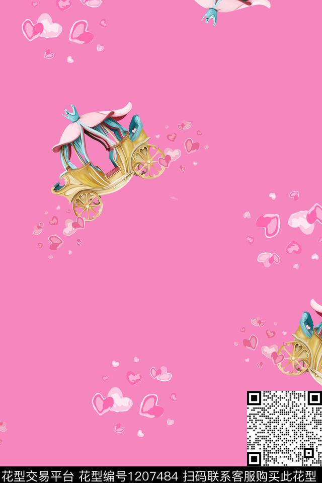 马车童话风人物数码印花花型下载（图片编号: 1207484） - 瓦栏（Walan）