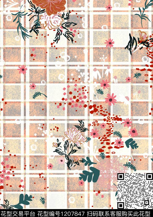 花卉大牌风风格化花卉传统印花花型下载（图片编号: 1207847） - 瓦栏（Walan）
