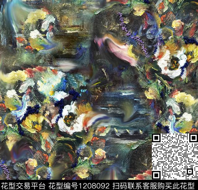 1111.jpg - 1208092 - 花卉 油画花型 茶花 - 数码印花花型 － 女装花型设计 － 瓦栏