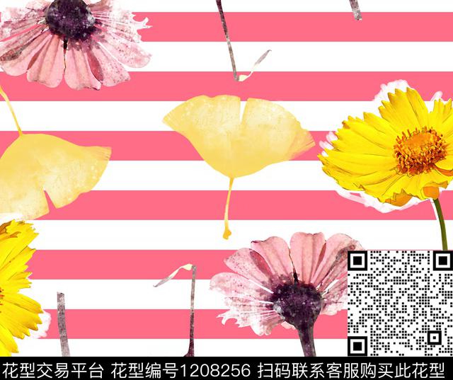 017-2.jpg - 1208256 - 春夏花型 几何 花卉 - 数码印花花型 － 女装花型设计 － 瓦栏